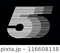 Number 5 Logo Geometric Horizontal Stripe Motion Speed Line Art 116608138