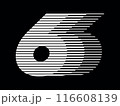 Number 6 Logo Geometric Horizontal Stripe Motion Speed Line Art 116608139