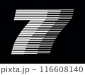 Number 7 Logo Geometric Horizontal Stripe Motion Speed Line Art 116608140