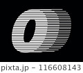Number 0 Logo Geometric Horizontal Stripe Motion Speed Line Art 116608143