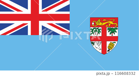 Flag of Fiji. Fiji flag. National symbol. Country in Oceania 116608332
