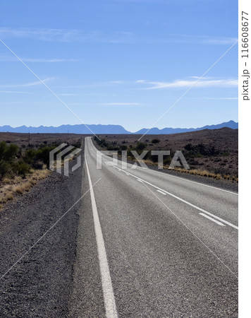 Endless Road through Australian Outback 116608677