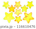 水彩で描いたいろいろな星のイラスト　 116610476