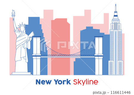 New york skyline Modern cityscape Vector illustration 116611446