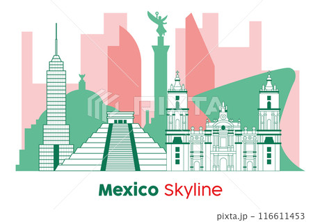 Mexico skyline Modern cityscape Vector illustration Mexico skyline Modern cityscape Vector illustration 116611453
