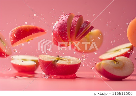 フレッシュなリンゴ スタジオ写真13 AI生成画像 フレッシュなリンゴ スタジオ写真13 AI生成画像 116611506