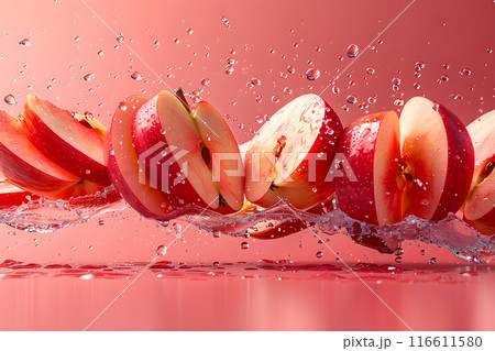フレッシュなリンゴ　スタジオ写真5　AI生成画像 116611580