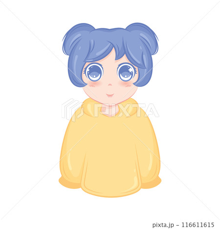 Cute kawaii girl cartoon character Vector illustration Cute kawaii girl cartoon character Vector illustration 116611615