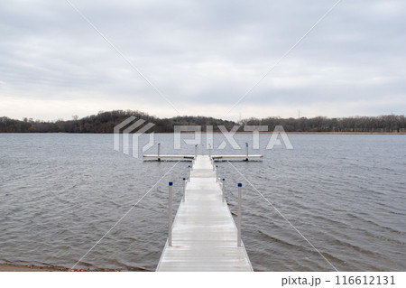 Views of a Minnesota lake on a cloudy day 116612131