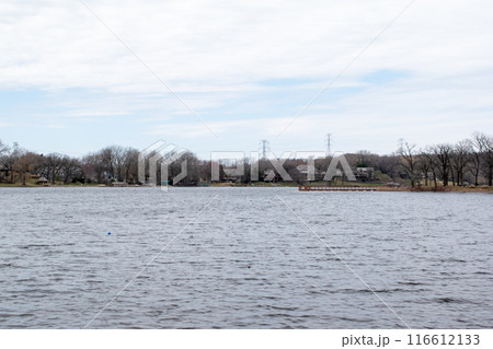 Views of a Minnesota lake on a cloudy day 116612133