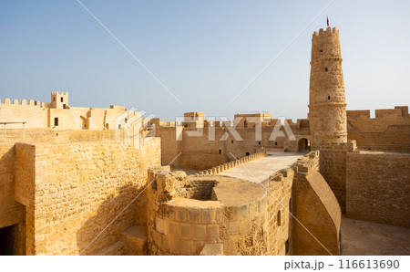 Architectural structures and watchtower of fortified Ribat of Monastir in Tunisia Architectural structures and watchtower of fortified Ribat of Monastir in Tunisia 116613690