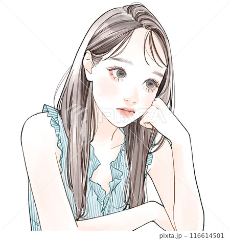 考え事をしている女性 116614501
