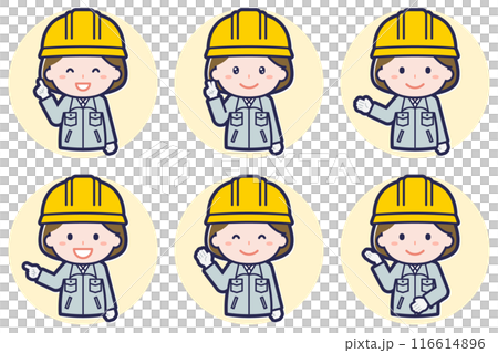 Female construction worker pose set_03 116614896