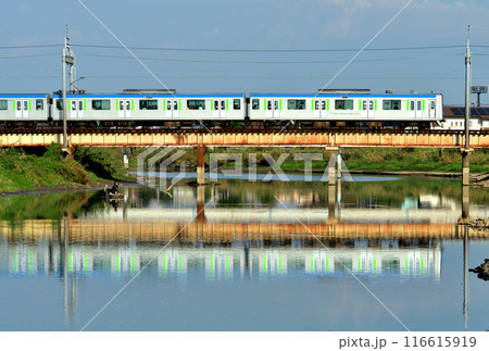 鉄道　私鉄：東武野田線　古利根川橋梁　埼玉県春日部市 116615919