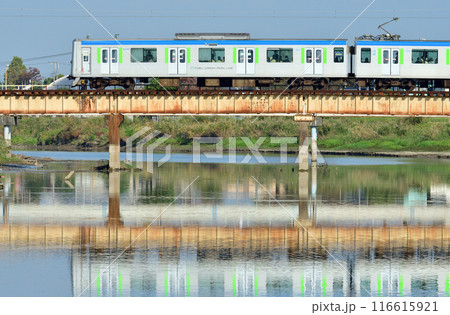 鉄道　私鉄：東武野田線　古利根川橋梁　埼玉県春日部市 116615921