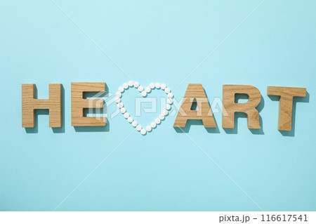 The word heart on a light background. The word heart on a light background. 116617541
