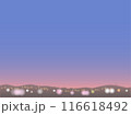 夏の夕暮れの遠景とイルミネーションの背景素材 116618492