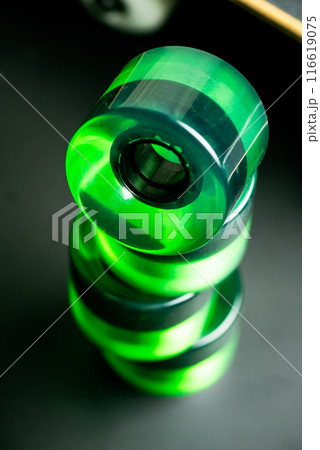 Green skateboard wheels 116619075