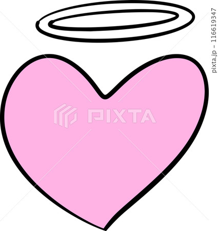 The pink heart drawing for love emotion concept 116619347