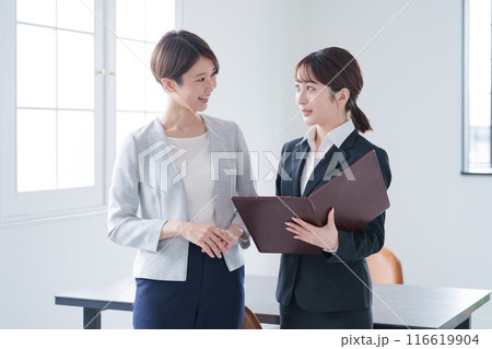 笑顔で話すビジネスマン(上司・部下) 笑顔で話すビジネスマン(上司・部下) 116619904