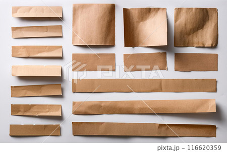 クラフト紙のメモや付箋のテクスチャー クラフト紙のメモや付箋のテクスチャー 116620359