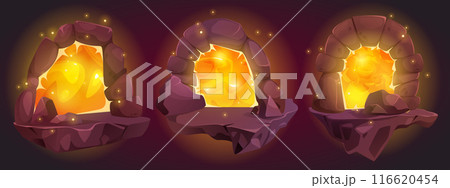 Magic glow portal with stone doorway 116620454