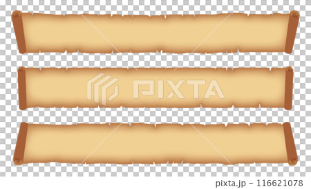 Vintage style scroll subtitle base set Vector material 116621078