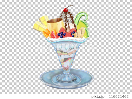 Fruit and ice cream parfait colorlast 116621462