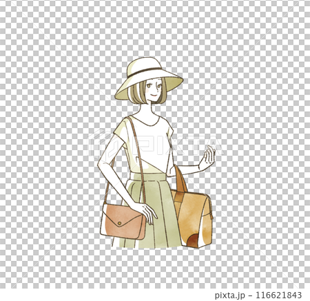 夏に旅行をする女性 116621843