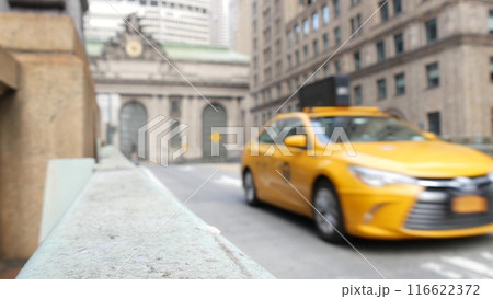 New York City Grand Central Terminal railway station, 42 street. Manhattan Midtown. Yellow taxi, USA New York City Grand Central Terminal railway station, 42 street. Manhattan Midtown. Yellow taxi, USA 116622372