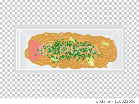 発泡トレイにのった焼きそば 116622650