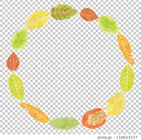 Interesting pattern of fallen leaves frame 3 - watercolor touch Interesting pattern of fallen leaves frame 3 - watercolor touch 116623537