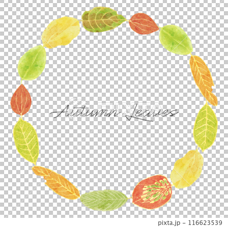 帶有有趣圖案的落葉框架(帶文字)2 水彩觸感 帶有有趣圖案的落葉框架(帶文字)2 水彩觸感 116623539
