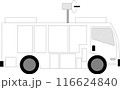 中型テレビ中継車、右向き、FPU、マイクロ波 116624840