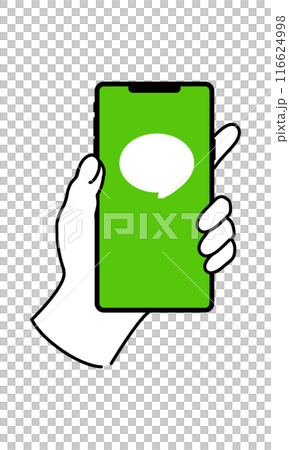 Smartphone messaging app in hand 116624998