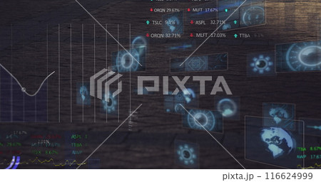 Image of data processing over people walking on street Image of data processing over people walking on street 116624999