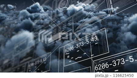 Image of data processing over clouds Image of data processing over clouds 116625450