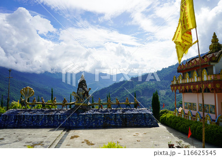 Wide Angel View of Siddhivinayak Temple at Sikkim in Sunny and Clear Weather Wide Angel View of Siddhivinayak Temple at Sikkim in Sunny and Clear Weather 116625545
