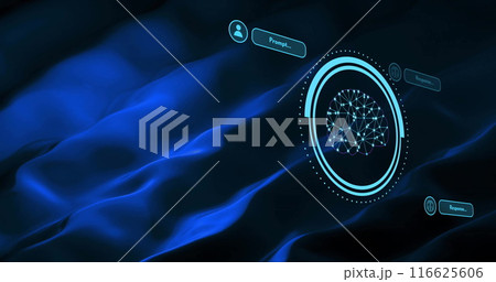 Image of human brain and ai data processing over black background 116625606