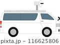 小型テレビ中継車、右向き、FPU、マイクロ波 116625806