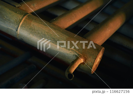 Vintage grunge metal heating battery old pipe section 116627156