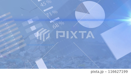 Image of data processing and statistics over wasteland 116627199