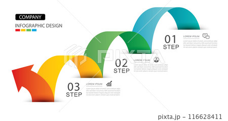 Infographics arrow symbol timeline business steps to success. Infographics arrow symbol timeline business steps to success. 116628411