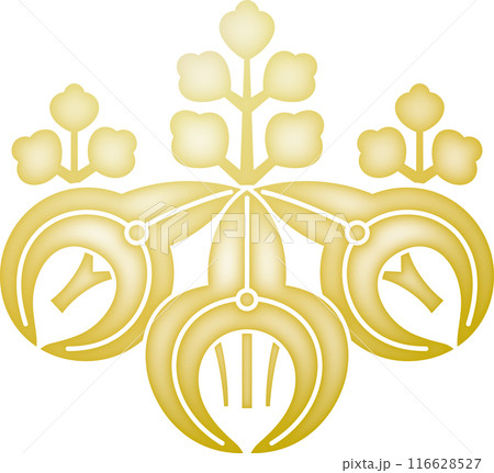 家紋　沢瀉桐【金色】 116628527