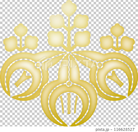 家紋　沢瀉桐【金色】 116628527