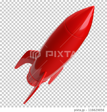 The red rocket png image for sci or Business concept 3d rendering. The red rocket png image for sci or Business concept 3d rendering. 116629856