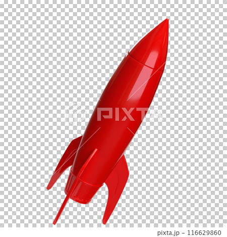 The red rocket png image for sci or Business concept 3d rendering. 116629860