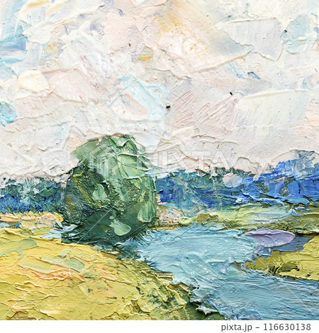 painting of nature, landscape, handmade drawing 116630138