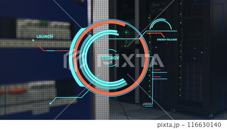 Image of scope scanning and data processing over server room 116630140