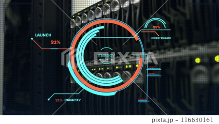 Image of scope scanning and data processing over server room 116630161